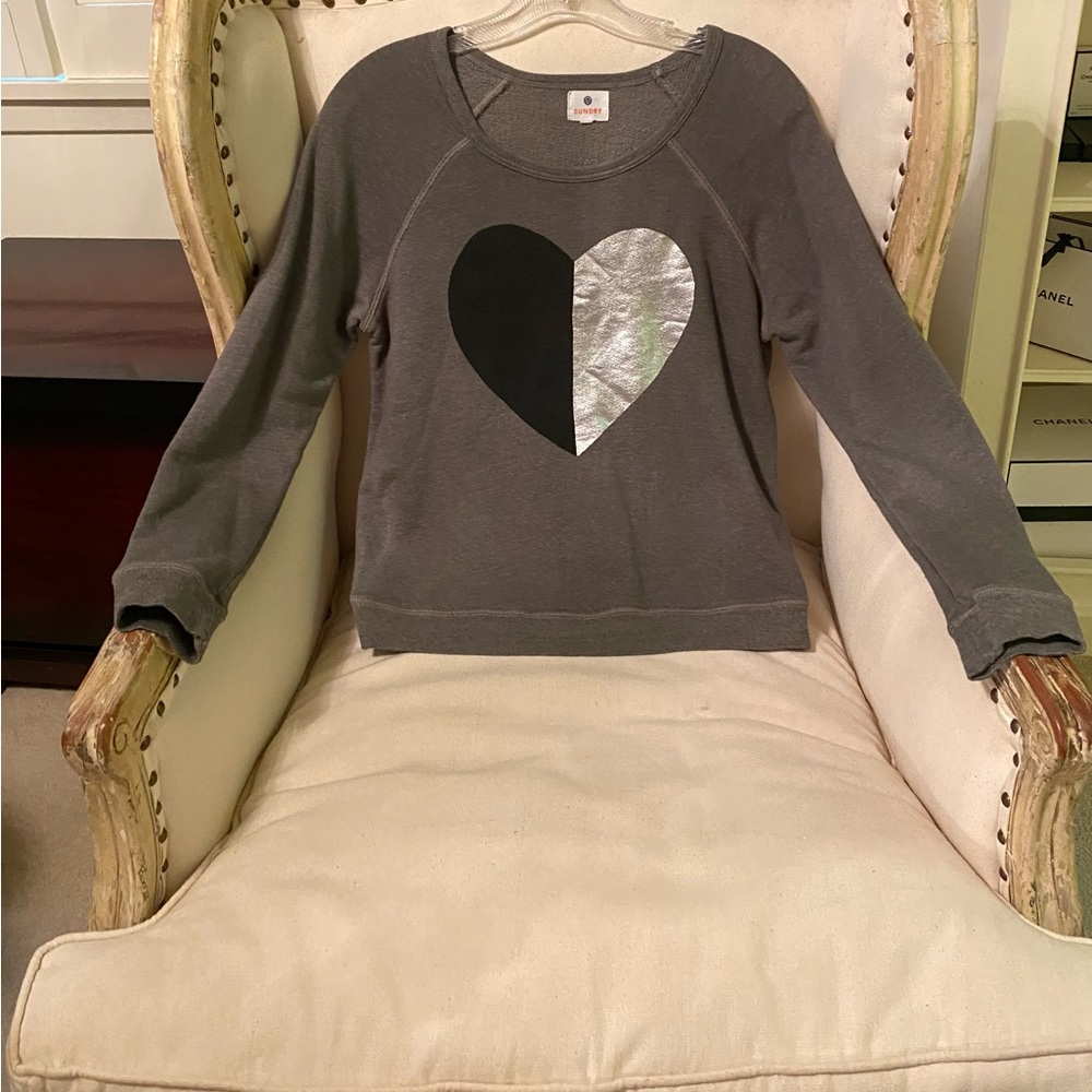 Sundry green heart sweatshirt